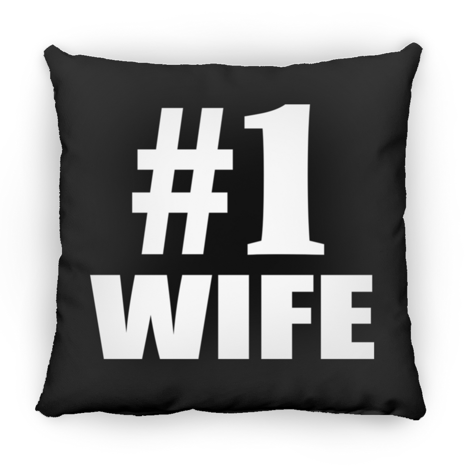 Number One #1 Wife - Throw Pillow Black