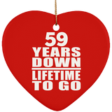 59th Anniversary 59 Years Down Lifetime To Go - Heart Ornament