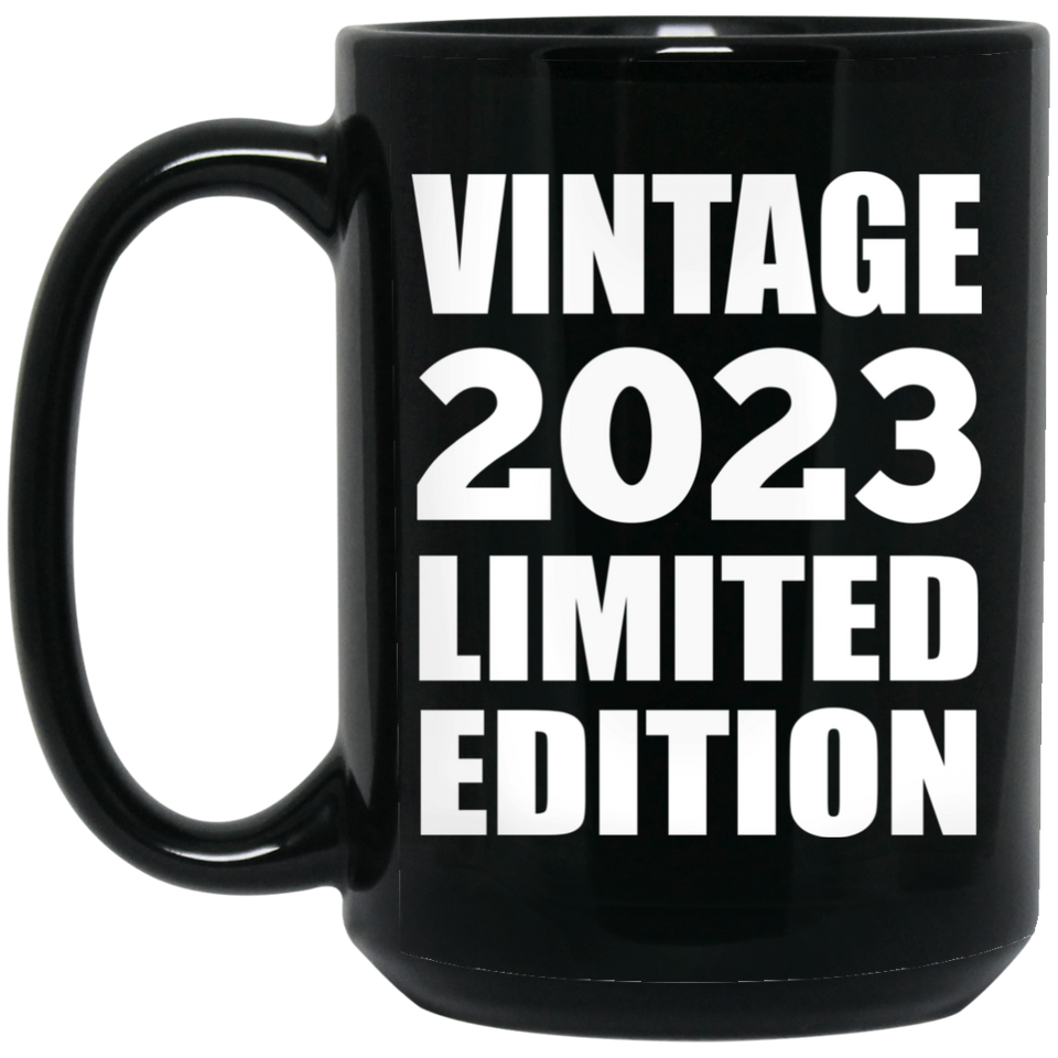 1st Birthday Vintage 2023 Limited Edition - 15oz Coffee Mug Black