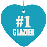 Number One #1 Glazier - Heart Ornament