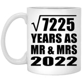 85th Anniversary Square Root of 7225 Years As Mr & Mrs 2022 - 11oz Coffee Mug