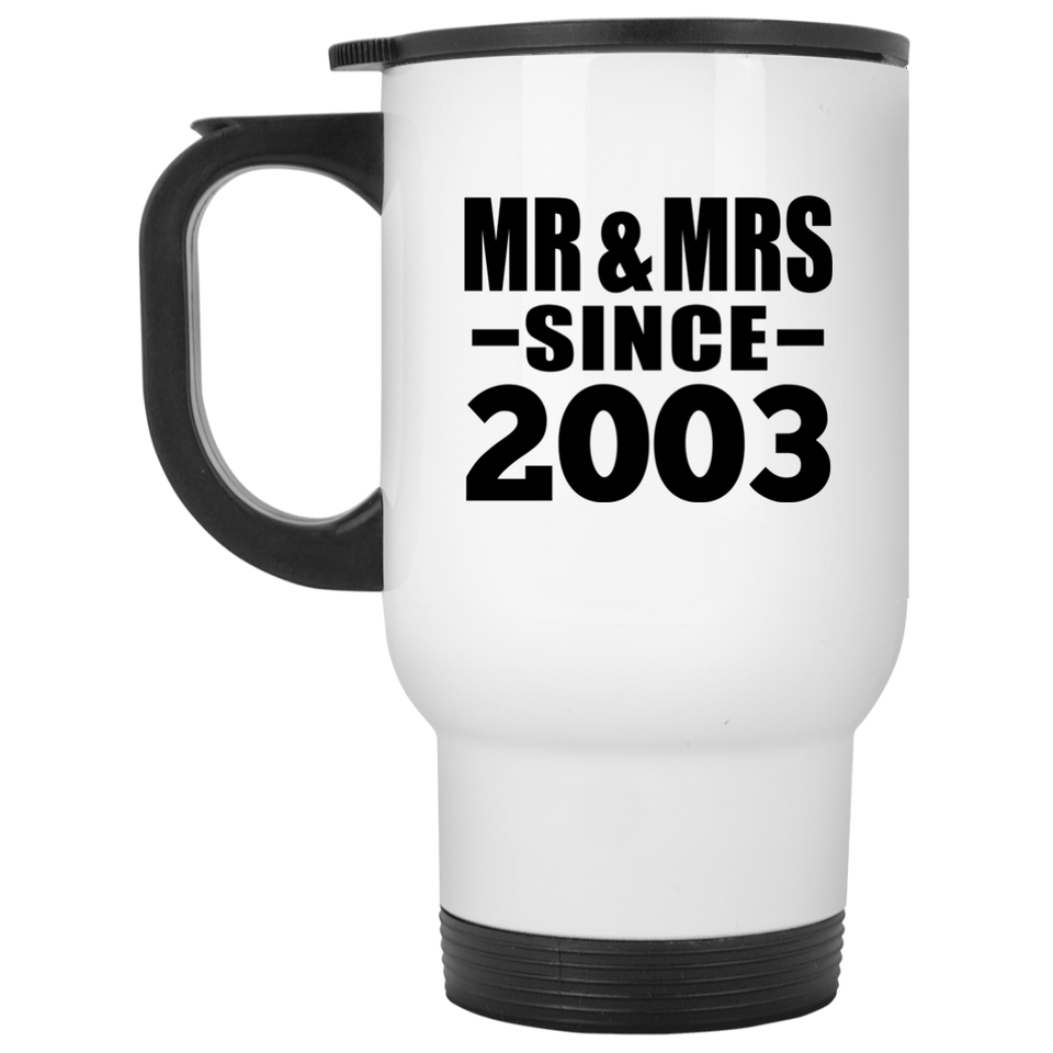 21st Anniversary Mr & Mrs Since 2003 - White Travel Mug