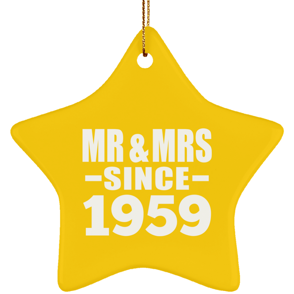 65th Anniversary Mr & Mrs Since 1959 - Star Ornament