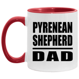 Pyrenean Shepherd Dad - 11oz Accent Mug Red