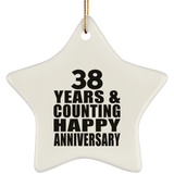 Happy 38th Anniversary 38 Years & Counting - Star Ornament