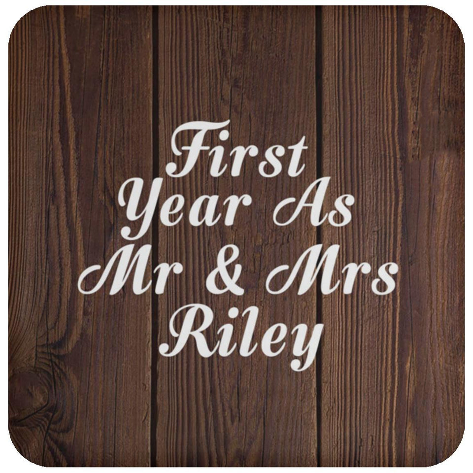 First Year As Mr & Mrs Riley - Drink Coaster D