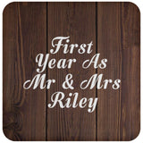 First Year As Mr & Mrs Riley - Drink Coaster D