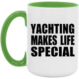 Yachting Makes Life Special - 15oz Accent Mug Green