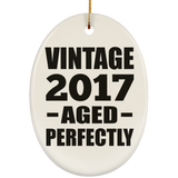 7th Birthday Vintage 2017 Aged Perfectly - Oval Ornament