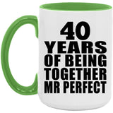 40th Anniversary 40 Years Of Being Mr Perfect - 15oz Accent Mug Green