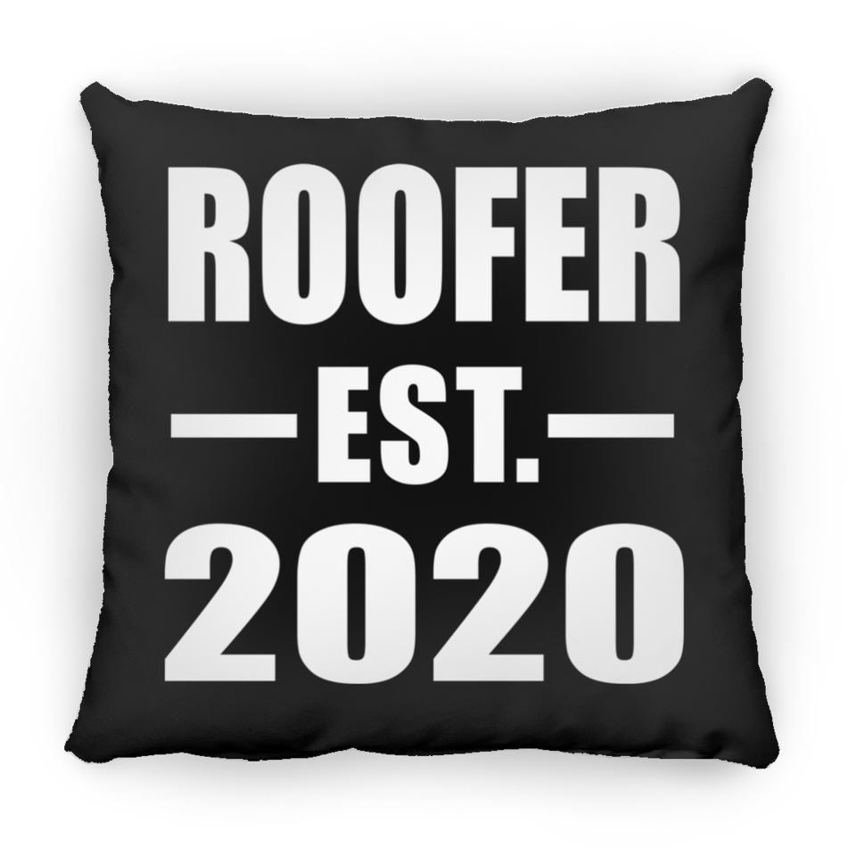 Roofer Established EST. 2020 - Throw Pillow Black