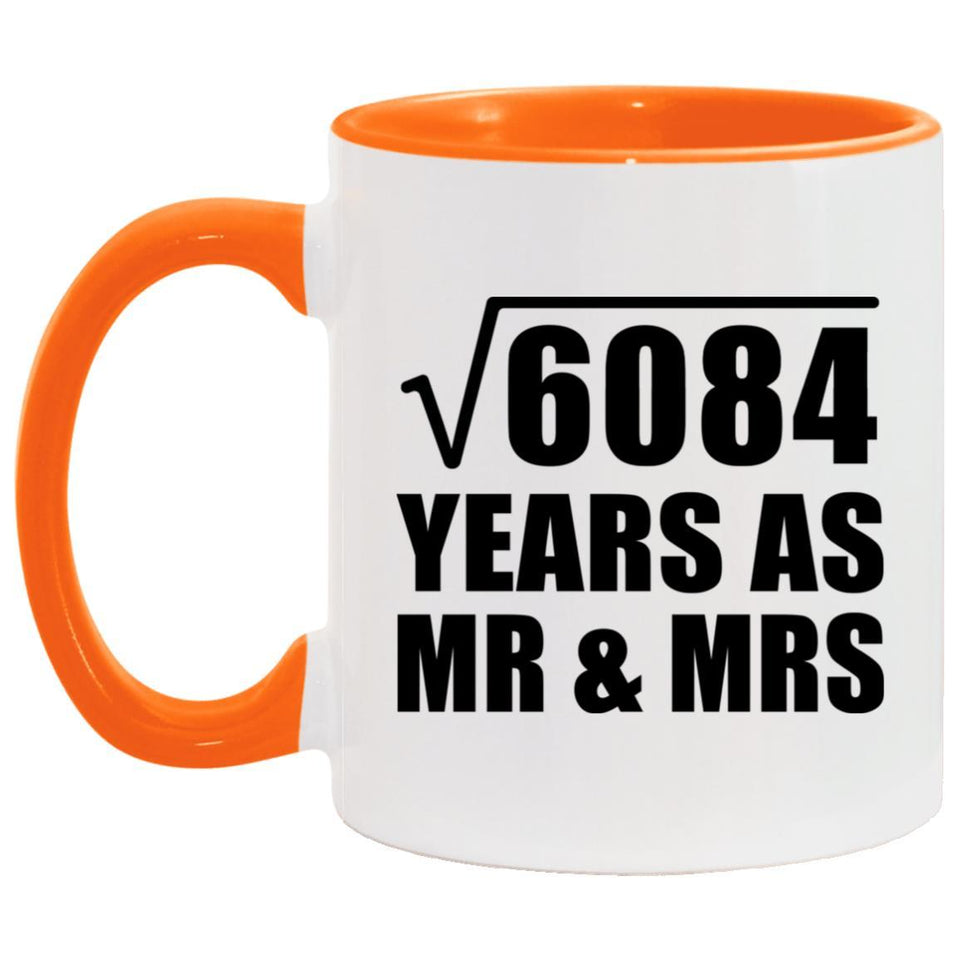 78th Anniversary Square Root of 6084 Years As Mr & Mrs - 11oz Accent Mug Orange