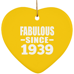 85th Birthday Fabulous Since 1939 - Heart Ornament