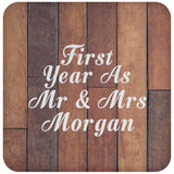 First Year As Mr & Mrs Morgan - Drink Coaster E
