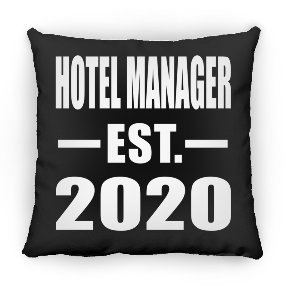 Hotel Manager Established EST. 2020 - Throw Pillow Black