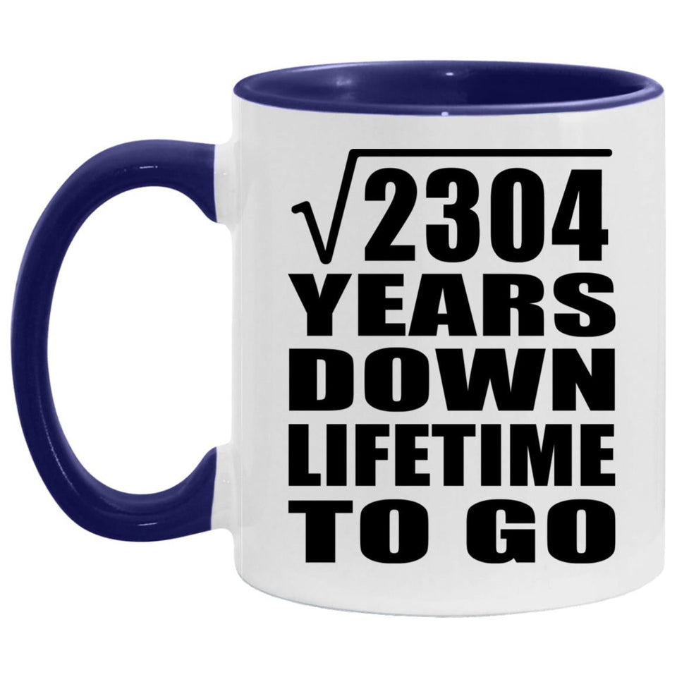 48th Anniversary Square Root of 2304 Years Lifetime To Go - 11oz Accent Mug Purple