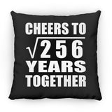 16th Anniversary Cheers To Square Root of 256 Years Together - Throw Pillow Black