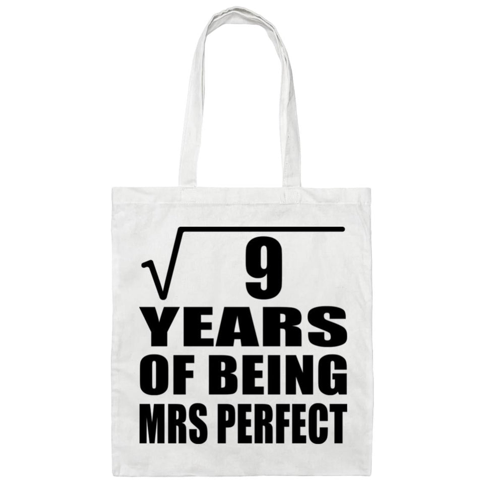 3rd Anniversary Square Root of 9 Years of Mrs Perfect - Tote Bag White