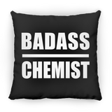 Badass Chemist - Throw Pillow Black