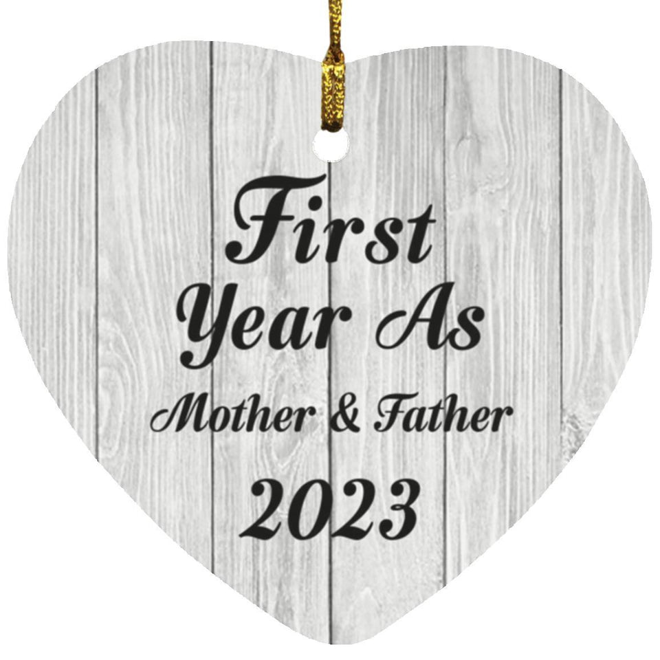 First Year As Mother & Father 2023 - Heart Ornament F