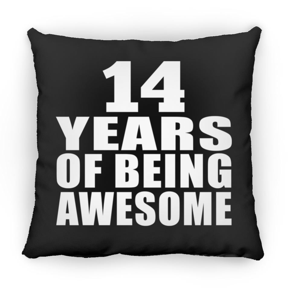 14th Birthday 14 Years Of Being Awesome - Throw Pillow Black