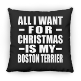 All I Want For Christmas Is My Boston Terrier - Throw Pillow Black