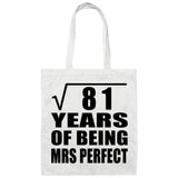 9th Anniversary Square Root of 81 Years of Mrs Perfect - Tote Bag White