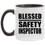 Blessed Safety Inspector - 11oz Accent Mug Black