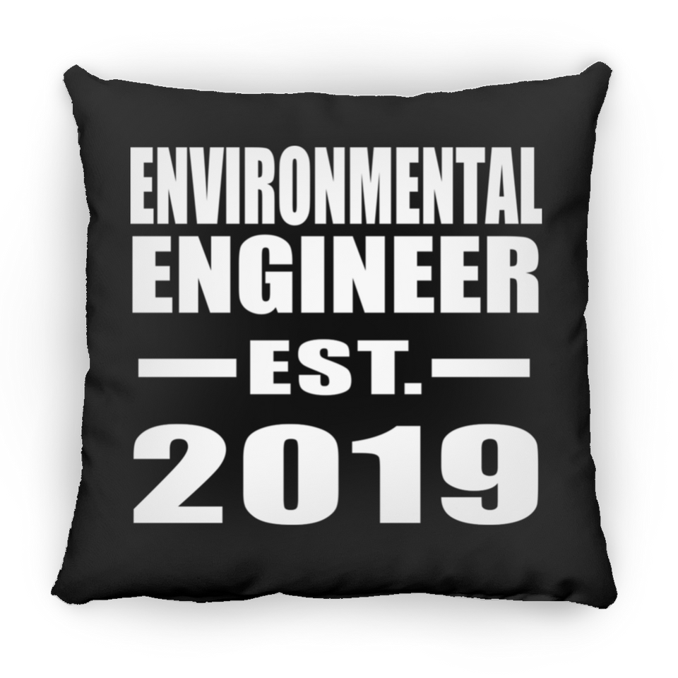 Environmental Engineer Established EST. 2019 - Throw Pillow Black