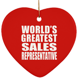 World's Greatest Sales Representative - Heart Ornament