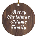 Merry Christmas Adams Family - Circle Ornament D