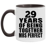 29th Anniversary 29 Years Of Being Mrs Perfect - 11oz Accent Mug Black