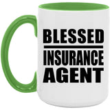 Blessed Insurance Agent - 15oz Accent Mug Green
