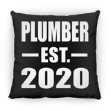 Plumber Established EST. 2020 - Throw Pillow Black