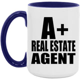 A+ Real Estate Agent - 15oz Accent Mug Purple