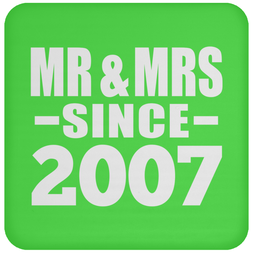 17th Anniversary Mr & Mrs Since 2007 - Drink Coaster