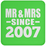 17th Anniversary Mr & Mrs Since 2007 - Drink Coaster
