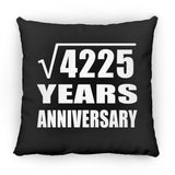 65th Anniversary Square Root of 4225 Years Anniversary - Throw Pillow Black