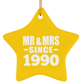 34th Anniversary Mr & Mrs Since 1990 - Star Ornament