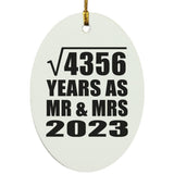 66th Anniversary Square Root of 4356 Years As Mr & Mrs 2023 - Oval Ornament