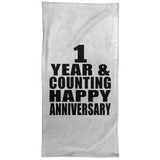 Happy 1st Anniversary 1 Year & Counting - Hand Towel