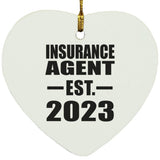 Insurance Agent Established EST. 2023 - Heart Ornament