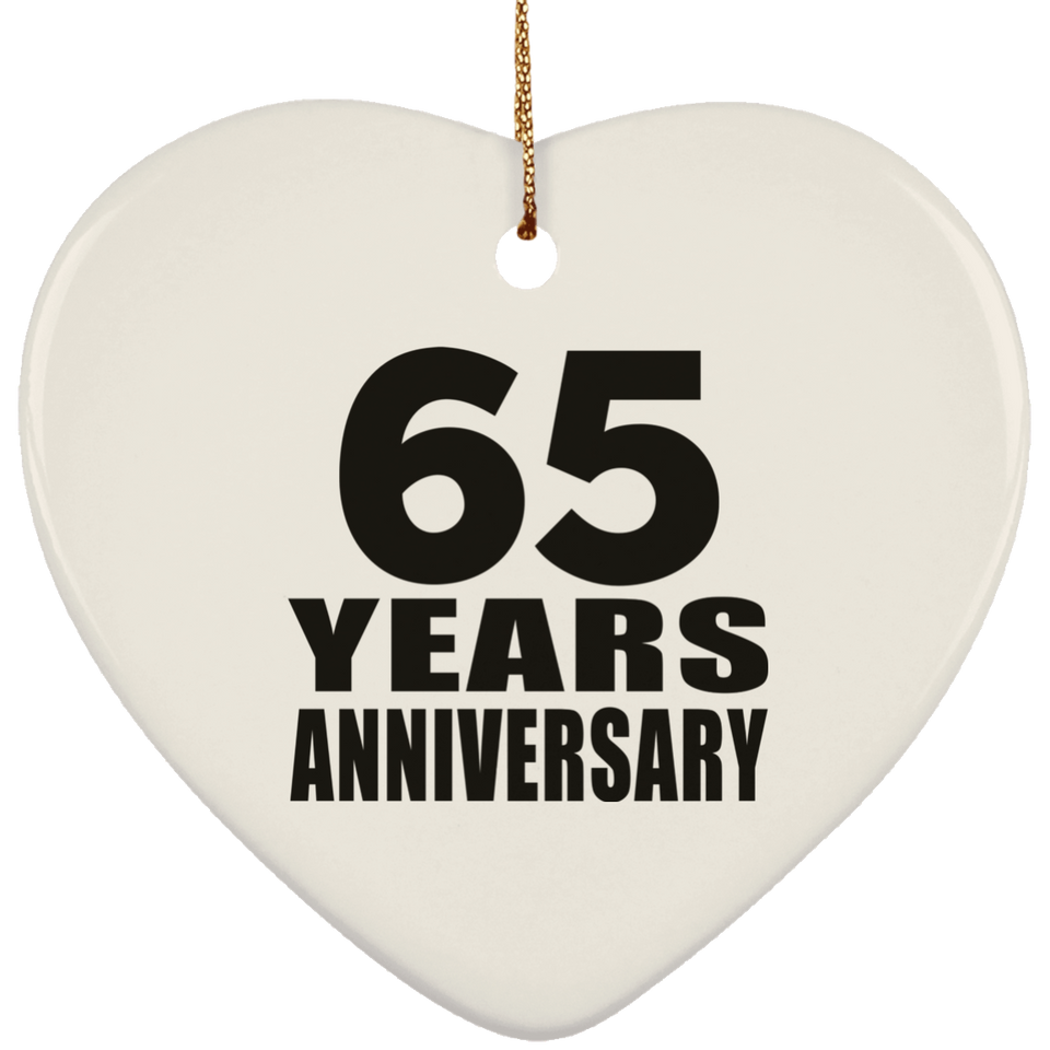 65th Anniversary 65 Years - Heart Ornament