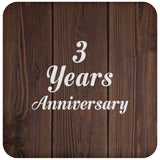 3rd Anniversary 3 Years Anniversary - Drink Coaster D