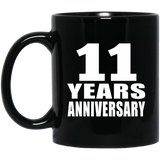 11th Anniversary 11 Years - 11 Oz Coffee Mug Black