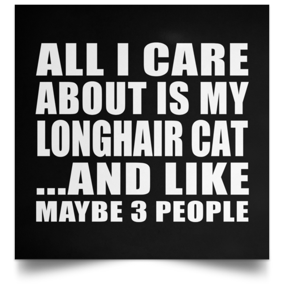 All I Care About Is My Longhair Cat - Poster Square