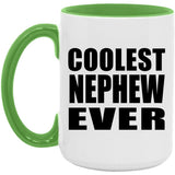 Coolest Nephew Ever - 15oz Accent Mug Green