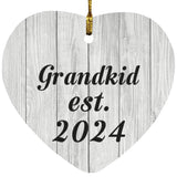 Grandkid Established Est. 2024 - Heart Ornament F