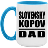 Slovensky Kopov Dad - 15oz Accent Mug Blue