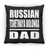 Russian Tsvetnaya Bolonka Dad - Throw Pillow Black